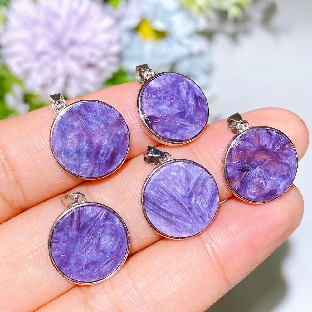 15mm Charoite Round Pendant Crystal Healing Bulk Wholesale