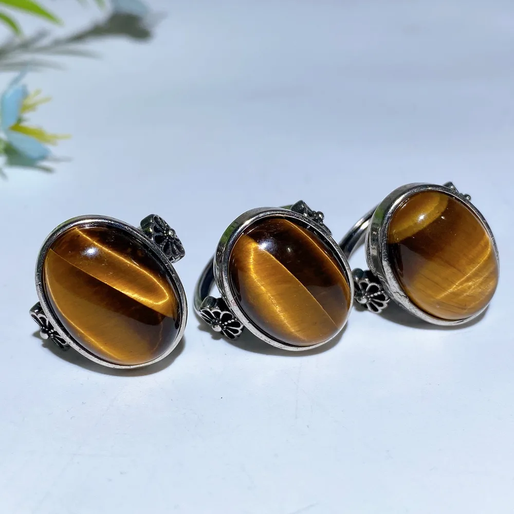 16-20mm Adjustable White Copper Rings Crystal Healing Bulk Wholesale