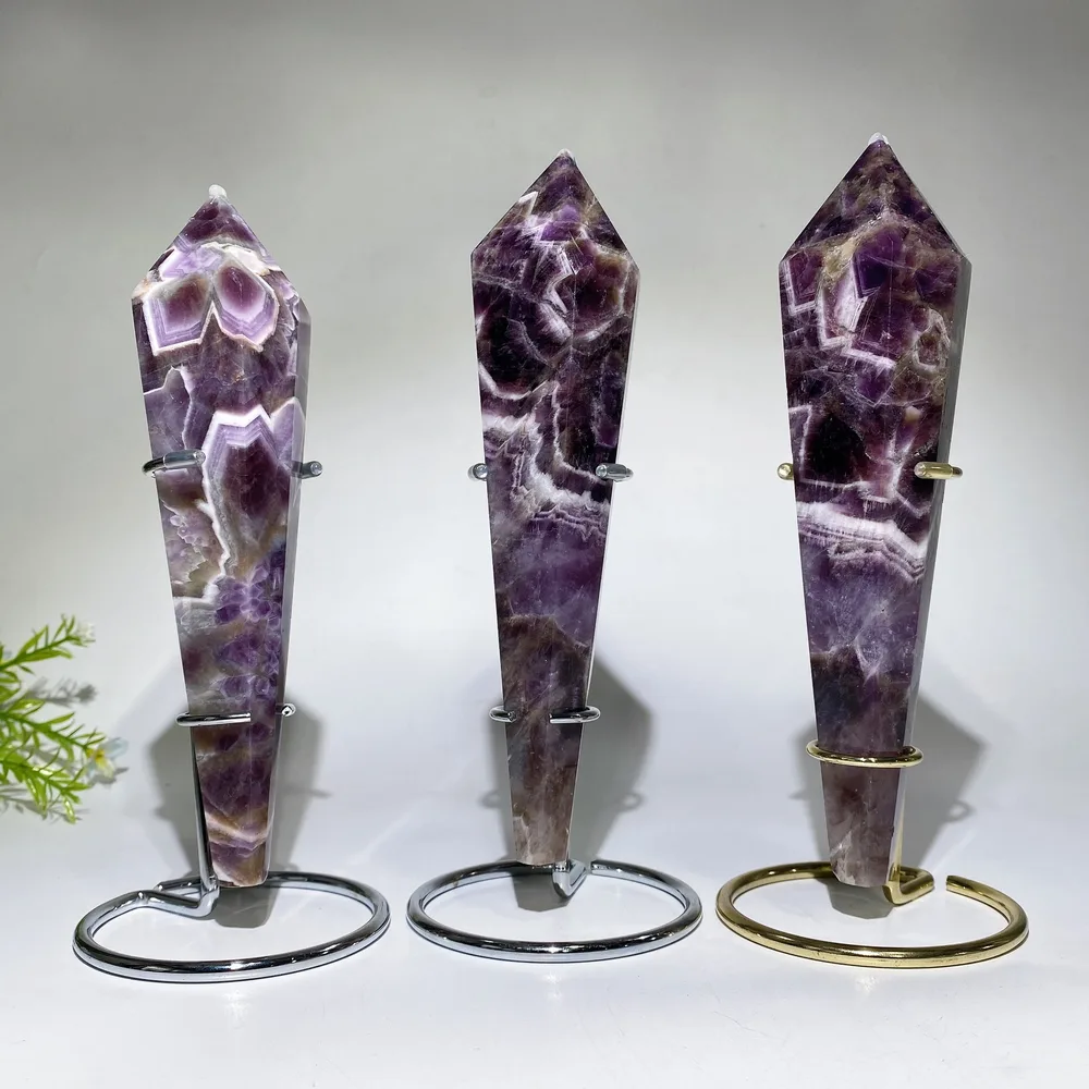 18-20cm Dream Amethyst Wand with Stand Crystal Healing Bulk Wholesale