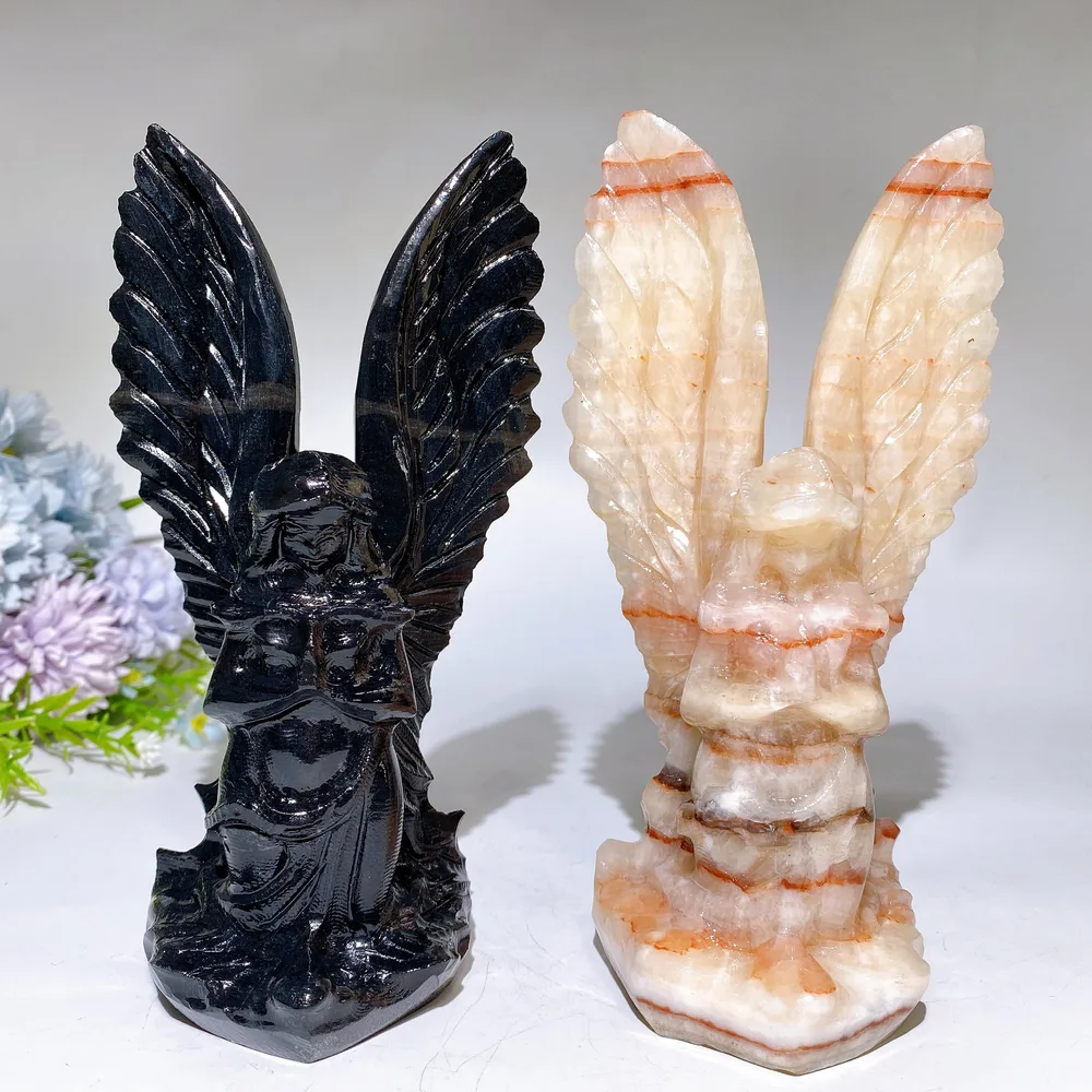 18cm Jade Praying Angel Carving Crystal Healing Bulk Wholesale
