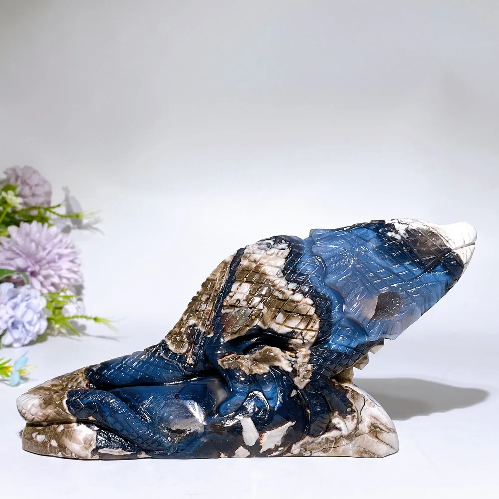 18cm UV Reactive Volcanic Agate Lizard Carving Crystal Healing Bulk Wholesale