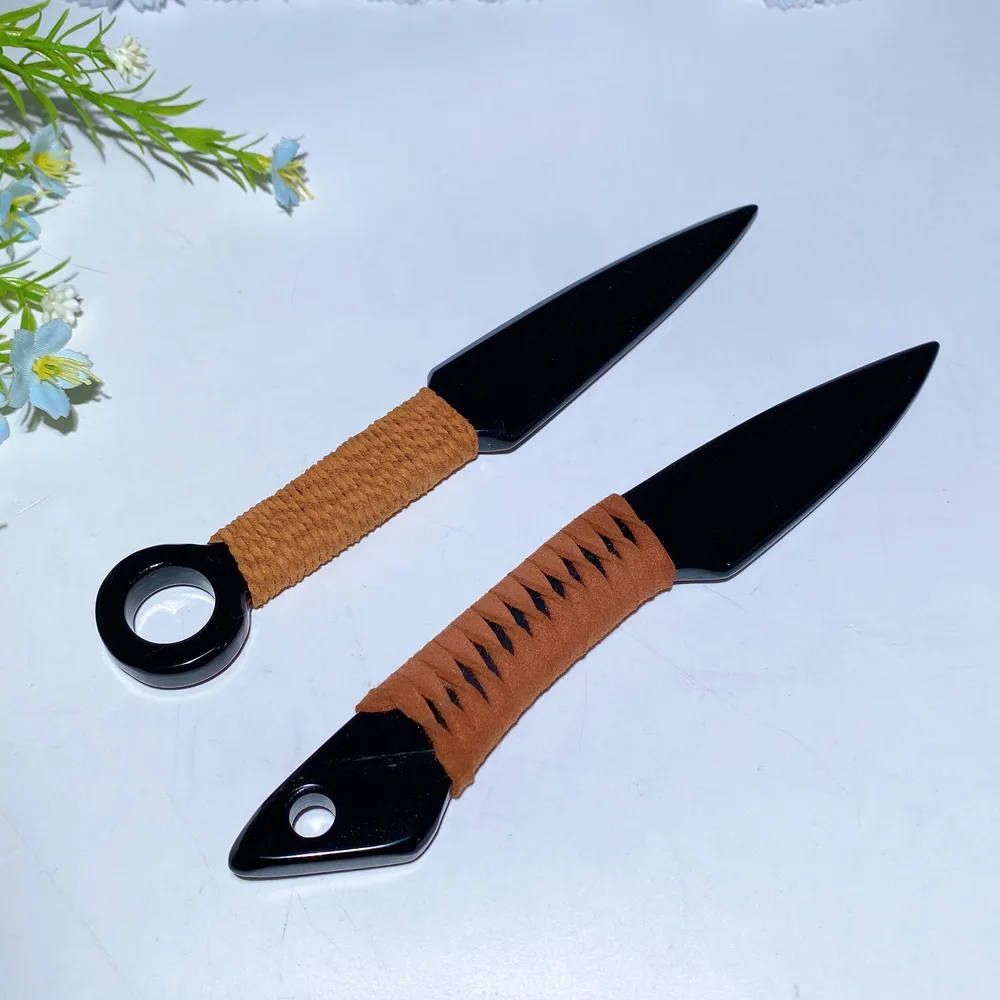 19cm Black Obsidian Dagger Carving Crystal Healing Bulk Wholesale