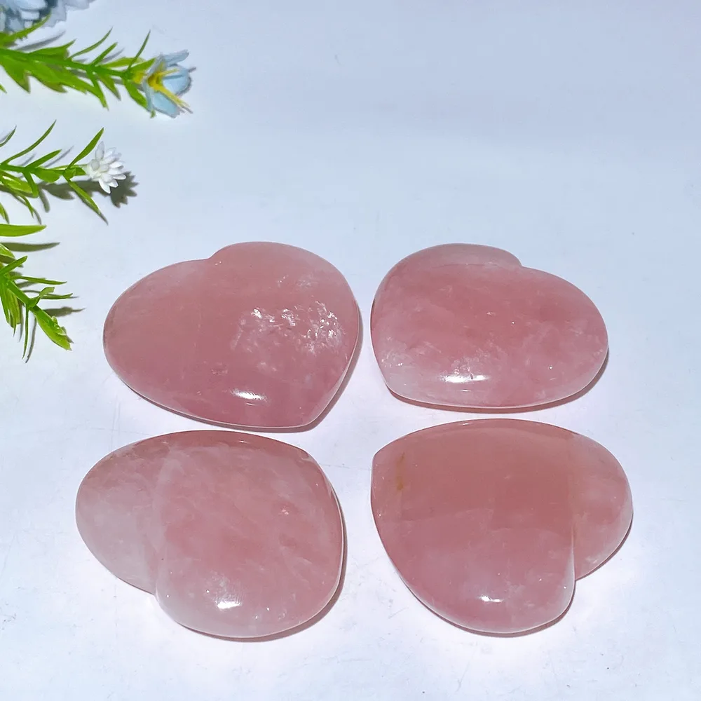 2.0"-2.3" Rose Quartz Heart Carving Crystal Healing Bulk Wholesale
