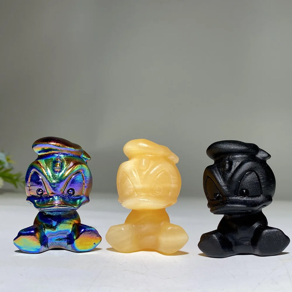 2.0" Crystal Donald Duck Carving Crystal Healing Bulk Wholesale