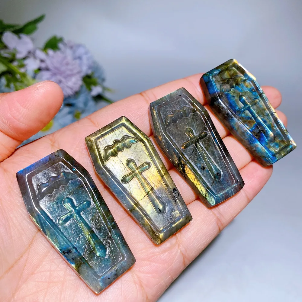 2.0" Labradorite Coffin Carving Crystal Healing Bulk Wholesale