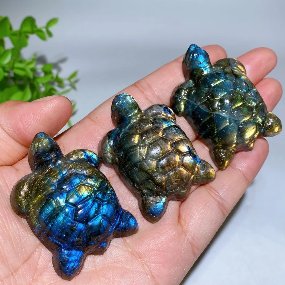 2.0" Labradorite Turtle Carving Crystal Healing Bulk Wholesale