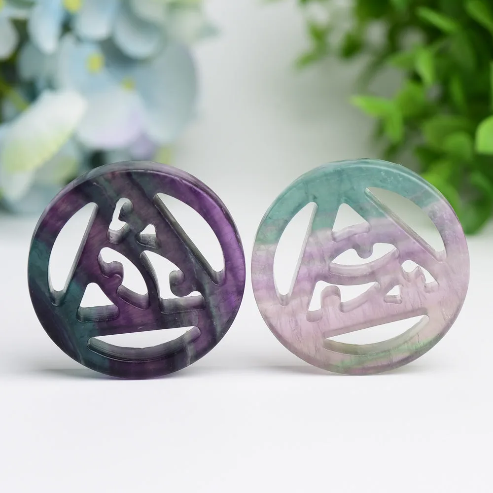2.0" Rainbow Fluorite Horus Eye Crystal Carving Bulk WholesaleBest Crystal Wholesalers