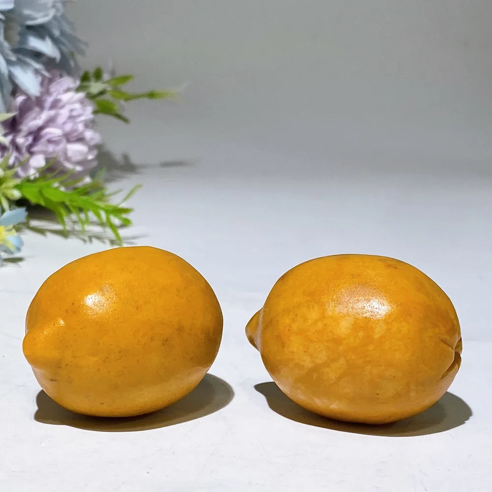 2.0" Yellow Jade Lemon Fruit Carving Crystal Healing Bulk Wholesale