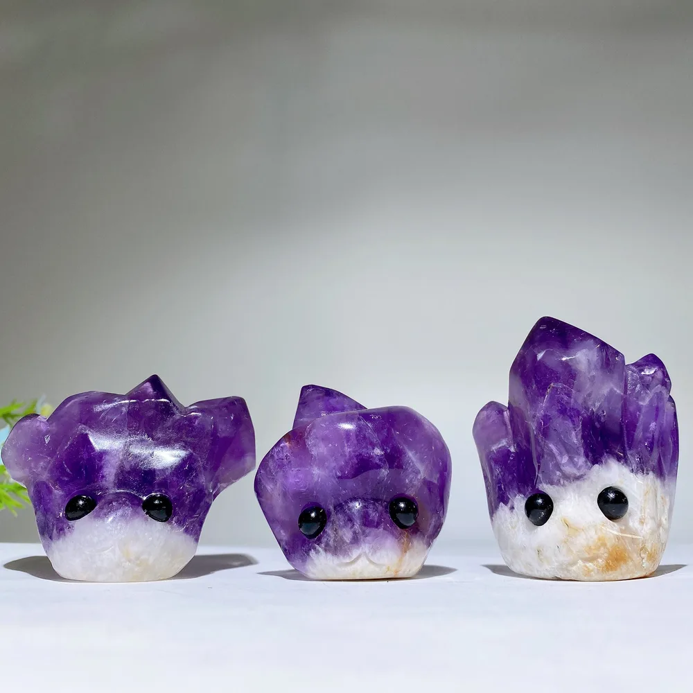 2.1"-2.7" Amethyst Clusters Groot Head Free Form Crystal Healing Bulk Wholesale