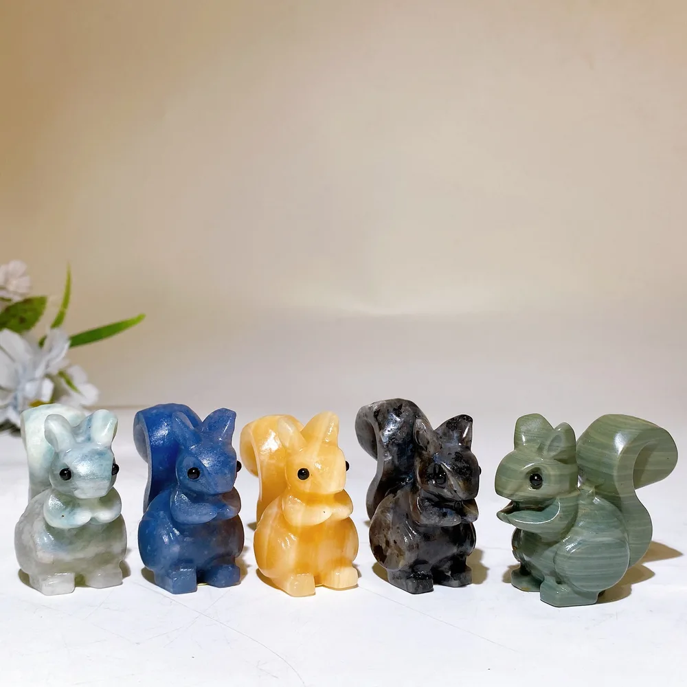 2.1“ Crystal Squirrel Carving Crystal Healing Bulk Wholesale