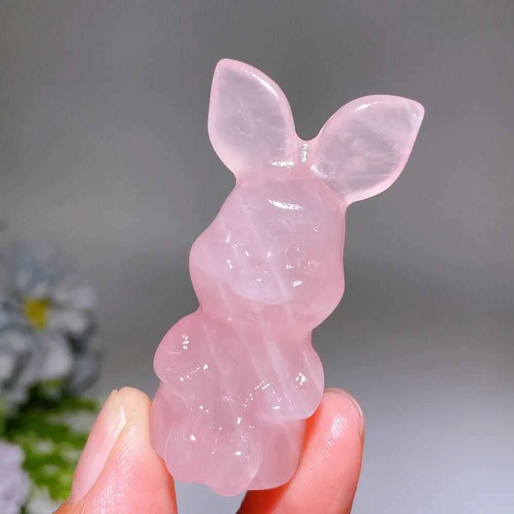 2.1" Rose Quartz Piglet Carving Crystal Healing Bulk Wholesale