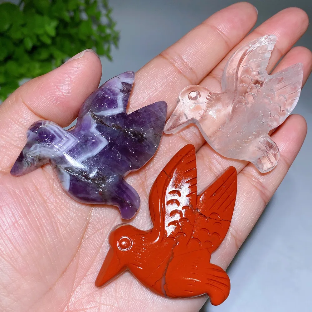 2.2" Crystal Hummingbird Carving Crystal Healing Bulk Wholesale