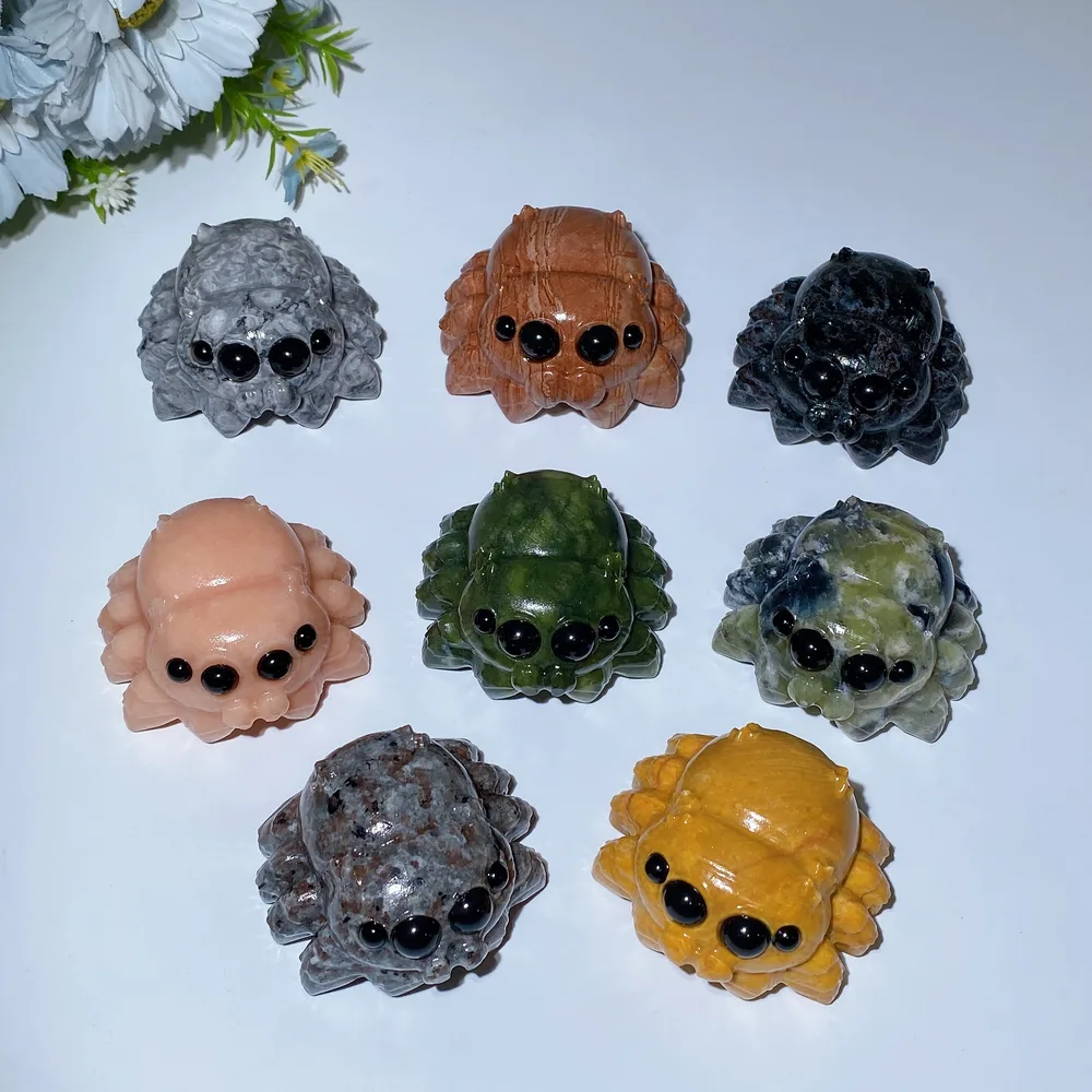 2.3" Crystal Spider Carving Crystal Healing Bulk Wholesale