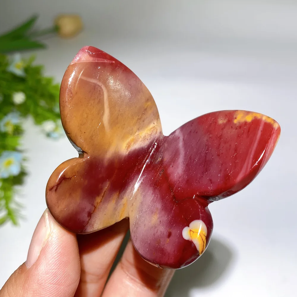 2.3" Rhodonite Mookite Butterfly Carving Crystal Healing Bulk Wholesale
