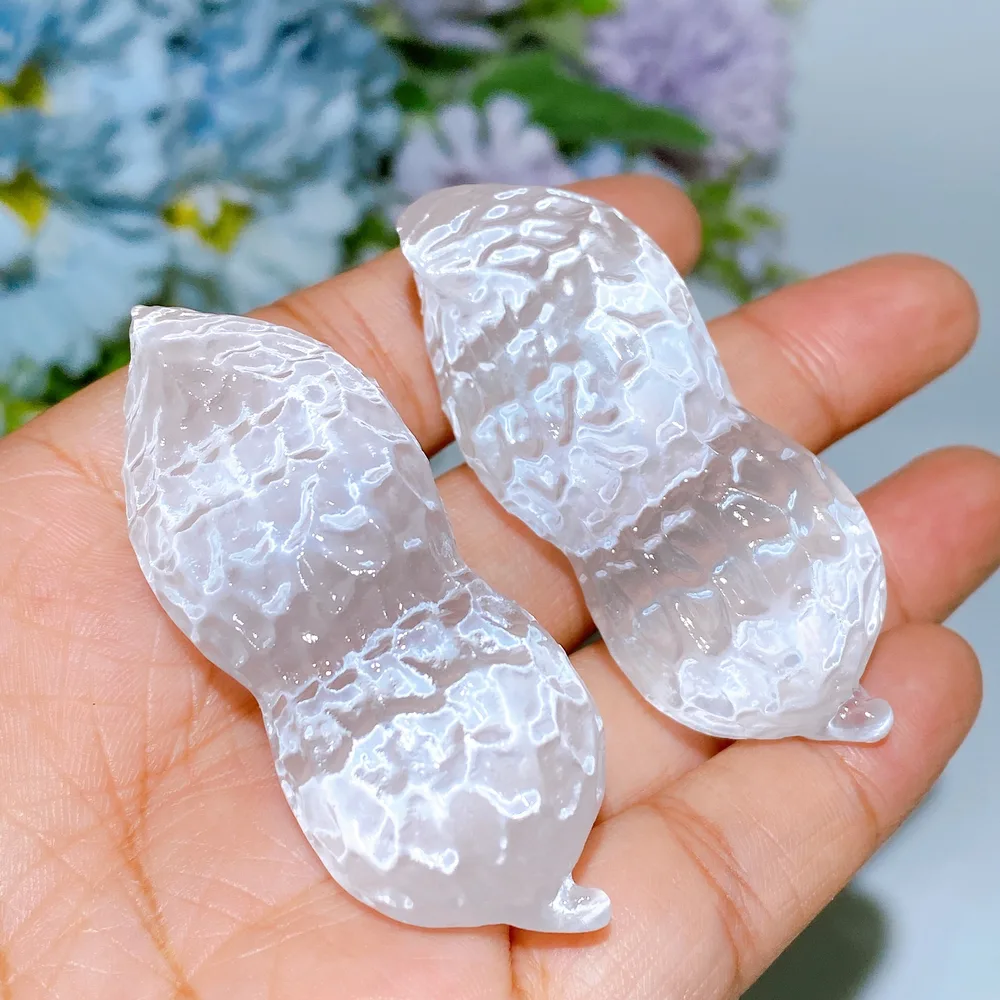 2.3" Selenite Peanut Carving Crystal Healing Bulk Wholesale