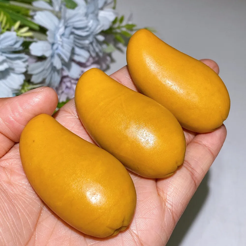 2.3" Yellow Jade Mango Fruit Carving Crystal Healing Bulk Wholesale