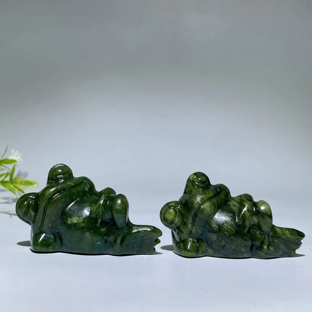 2.4" Serpentine Frog Carving Crystal Healing Bulk Wholesale