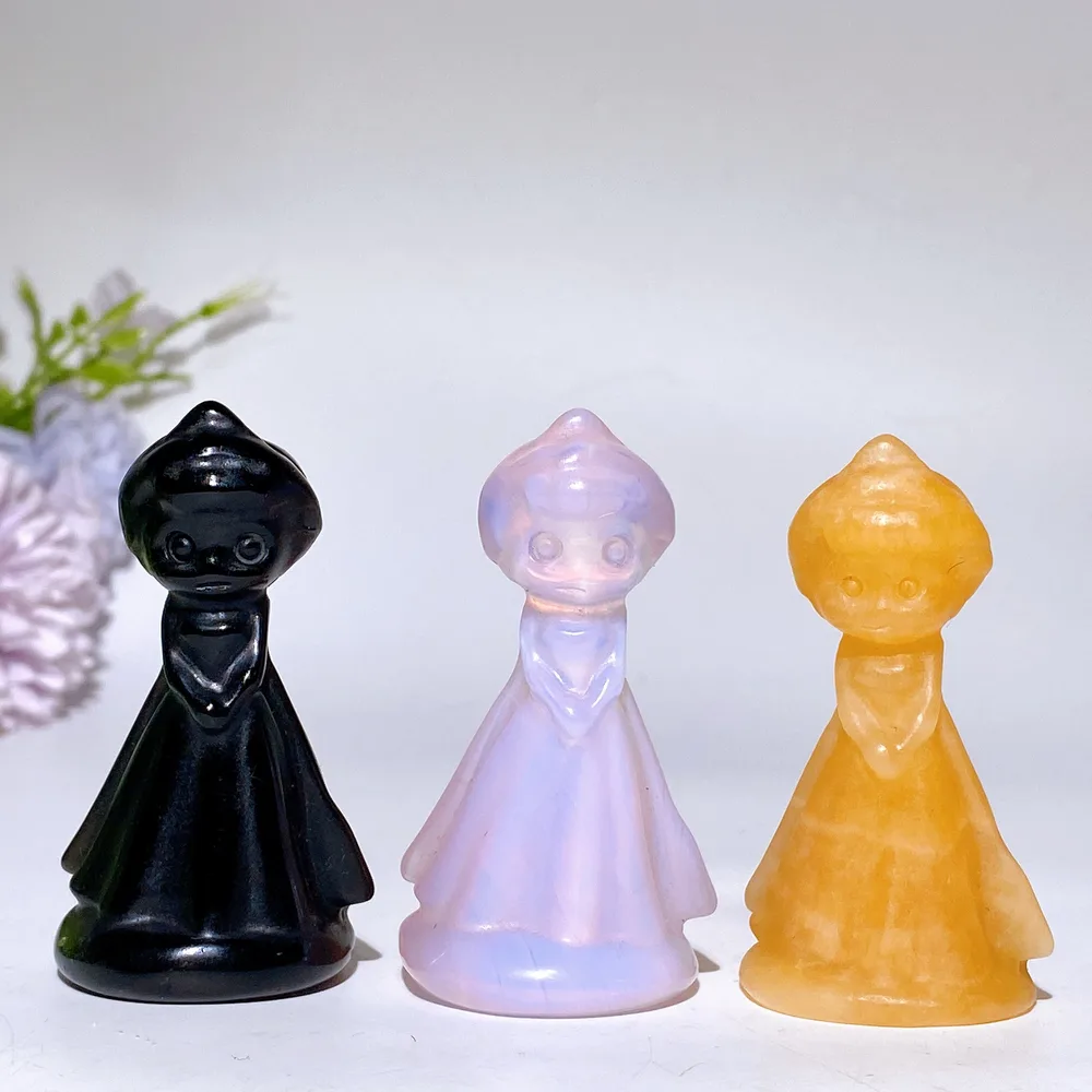 2.5" Crystal Princess Carving Crystal Healing Bulk Wholesale