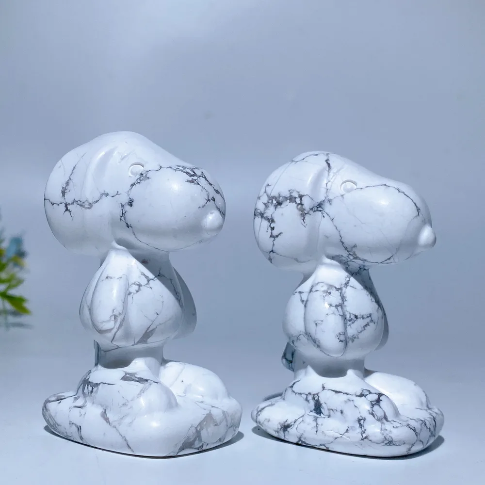 2.5" Howlite Snoopy Carving Crystal Healing Bulk Wholesale