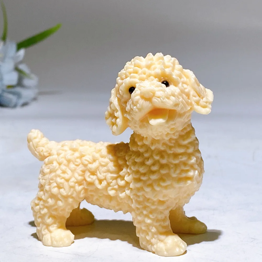 2.6" Ivory Nut Dog Carving Crystal Healing Bulk Wholesale