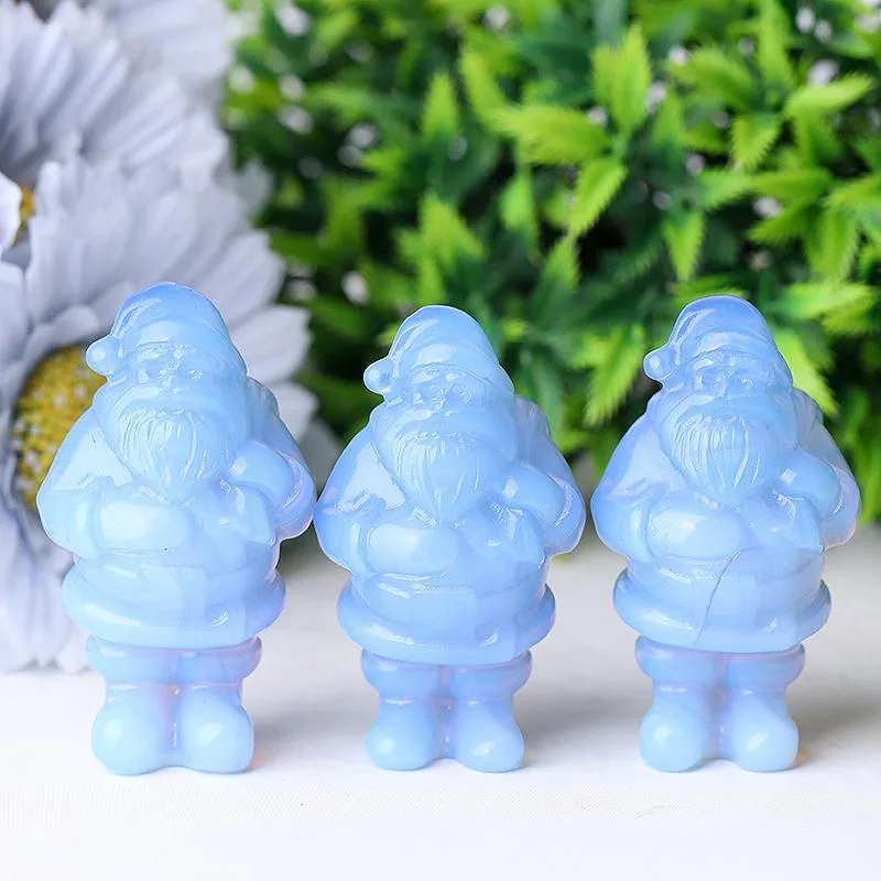 2" Blue Opalite Santa Claus Crystal Carvings for Christmas Best Crystal Wholesalers