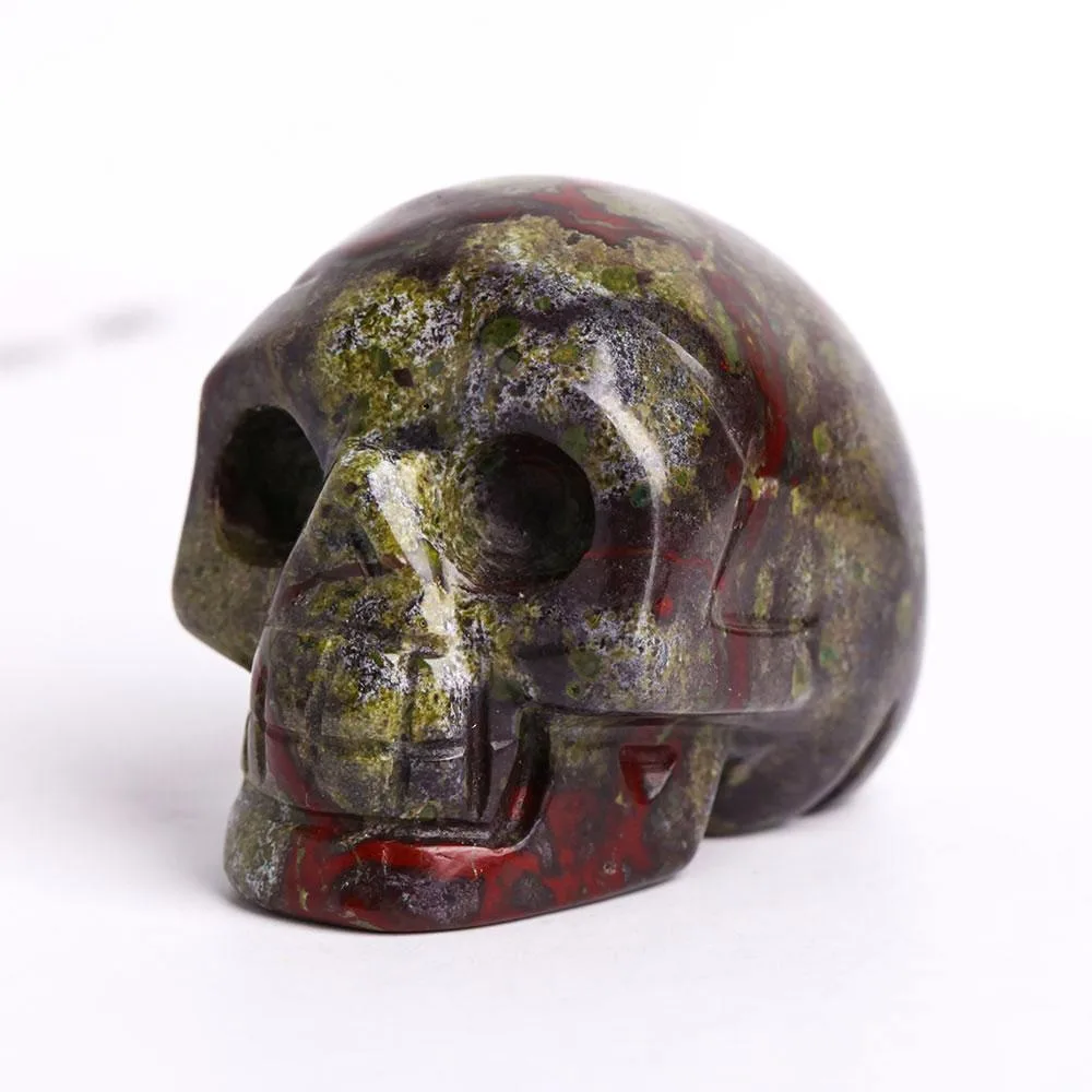 2" Dragon Blood Stone Crystal Skull Carvings Best Crystal Wholesalers