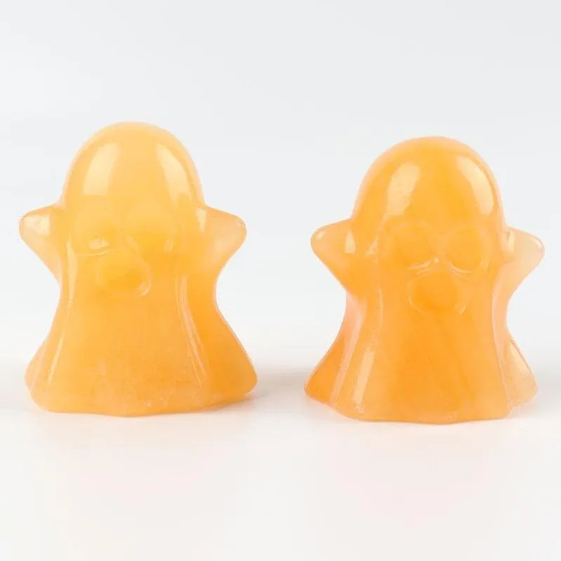 2" Hand Carved Honey Calcite Ghost