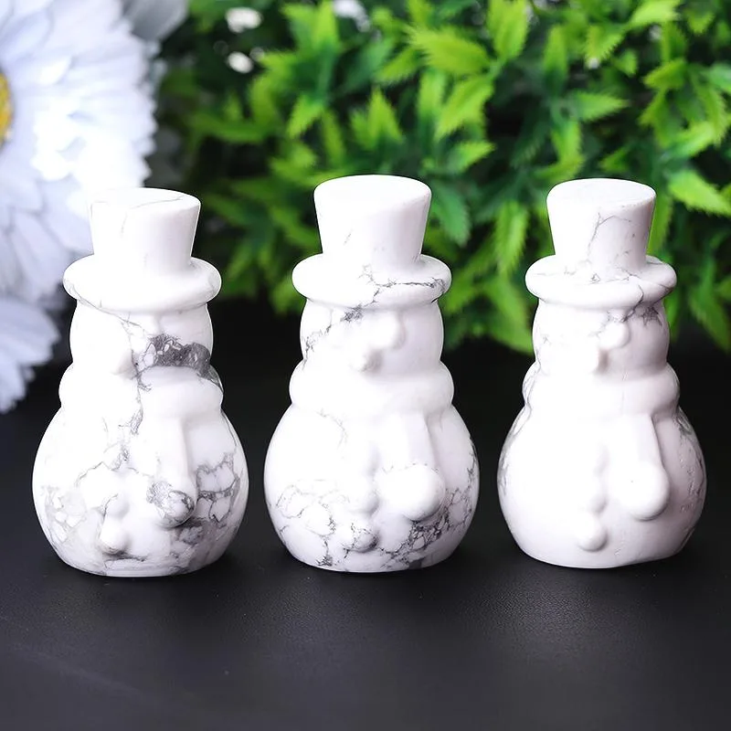 2.35" Howlite Snowman Crystal Carvings Best Crystal Wholesalers