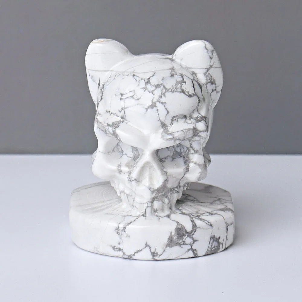 2.5" Howlite Skull Crystal Carvings Best Crystal Wholesalers
