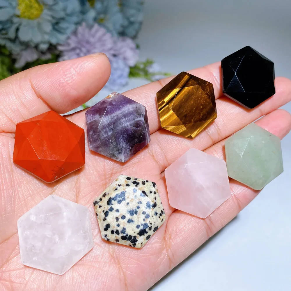25mm Hexagon Carving Crystal healing Bulk Wholesale