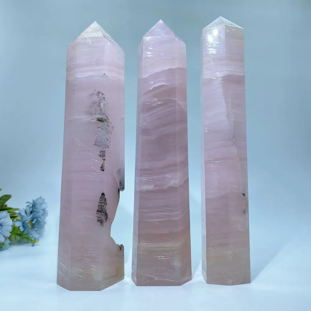 28-35cm Pink Calcite Tower Crystal Healing Bulk Wholesale
