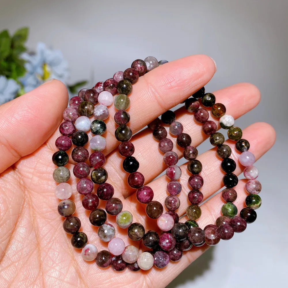 2mm 5mm Colorful Tourmaline Bracelet Crystal Healing Bulk Wholesale