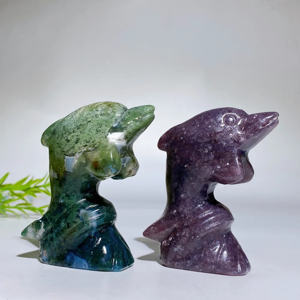 3.0" Crystal Dolphin Carving Crystal Healing Bulk Wholesale