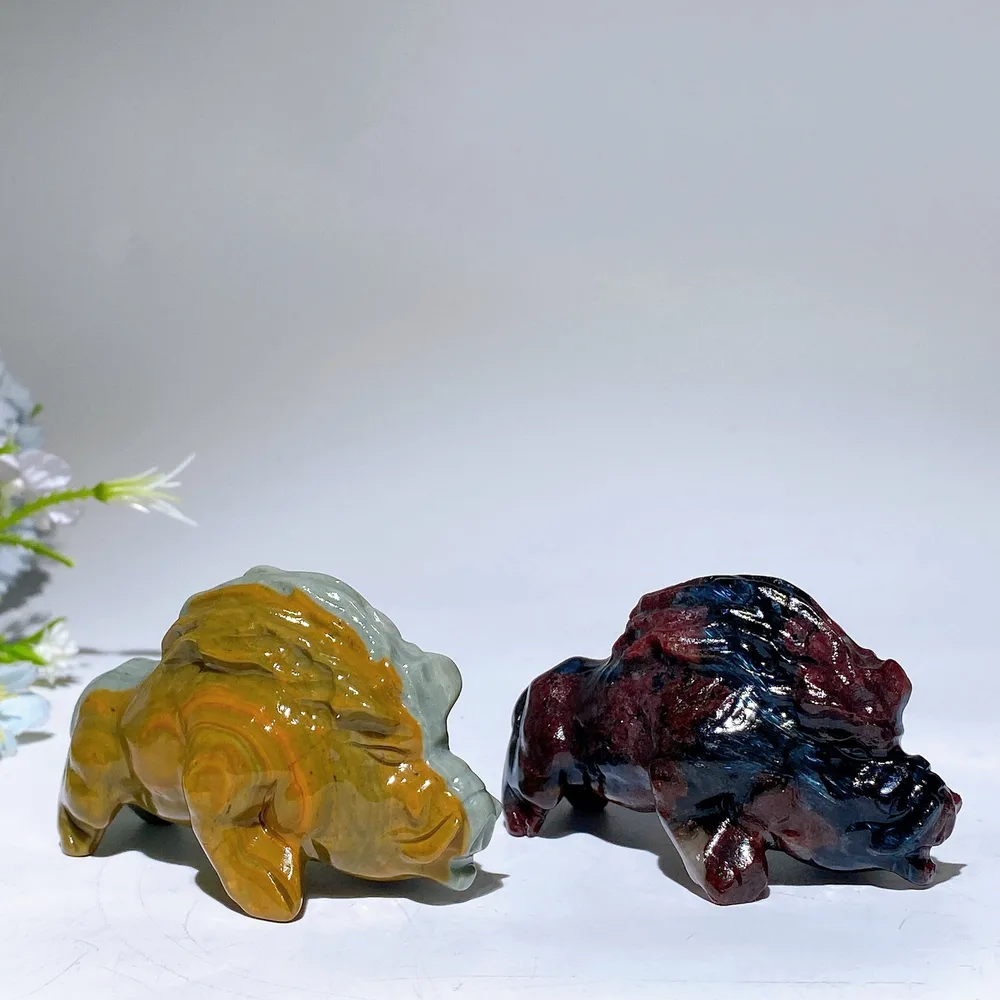 3.0" Jade Astrophylite Wild Boar Carving Crystal Healing Bulk Wholesale