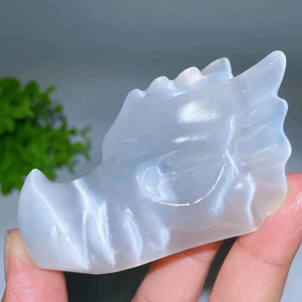 3.0" Selenite Dragon Head Carving Crystal Healing Bulk Wholesale