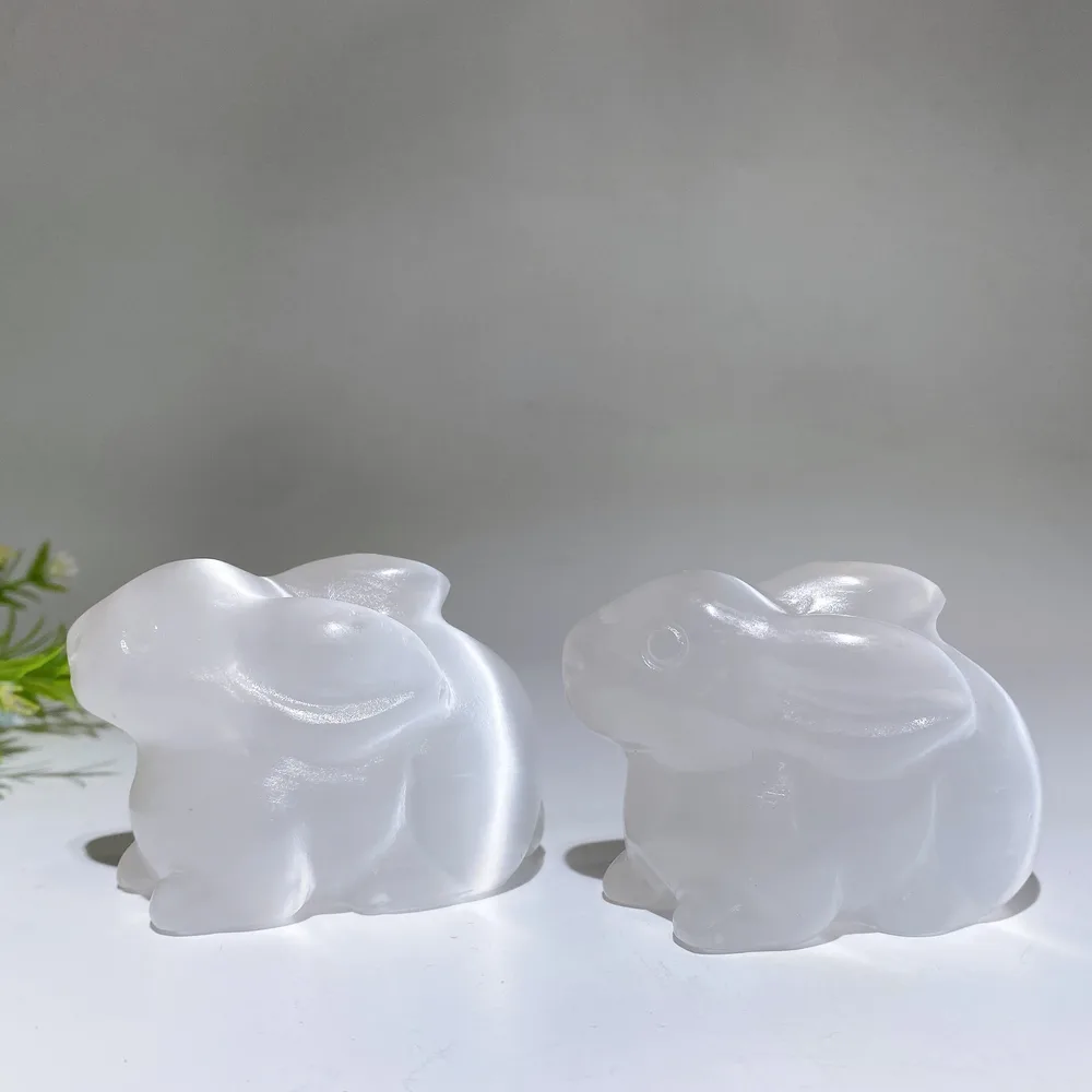 3.0" Selenite Rabbit Carving Crystal Healing Bulk Wholesale