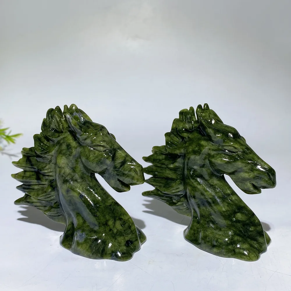 3.0" Serpentine Horse Head Carving Crystal Healing Bulk Wholesale