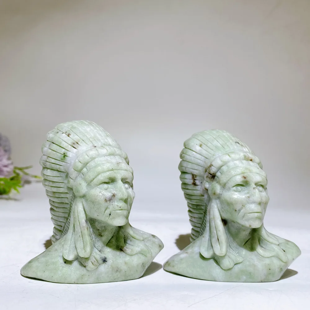 3.1" Jade Indian Carving Crystal Healing Bulk Wholesale