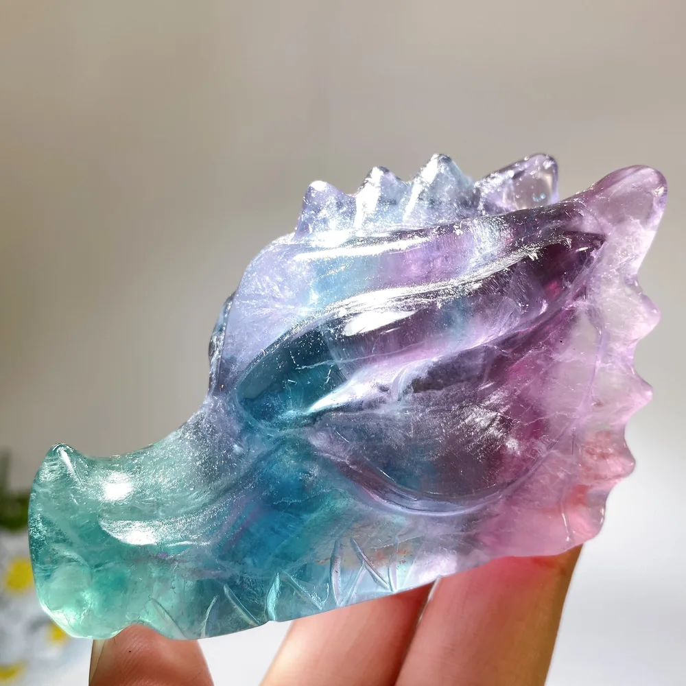 3.2"-3.5" Fluorite Dragon Head Carving Bulk Wholesale