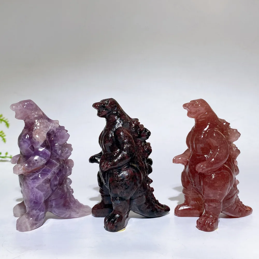 3.2" Crystal Godzilla Carving Crystal Healing Bulk Wholesale