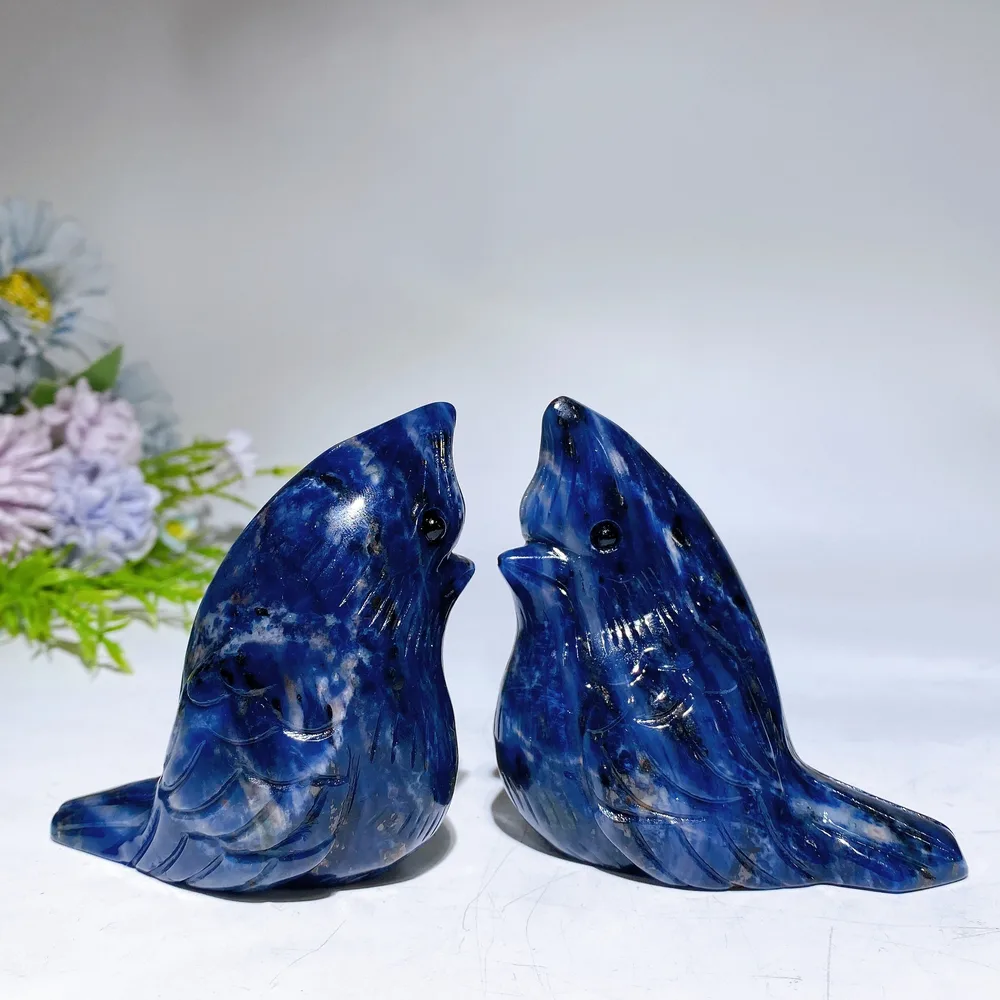 3.3" Sodalite Cardinal Carving Crystal Healing Bulk Wholesale
