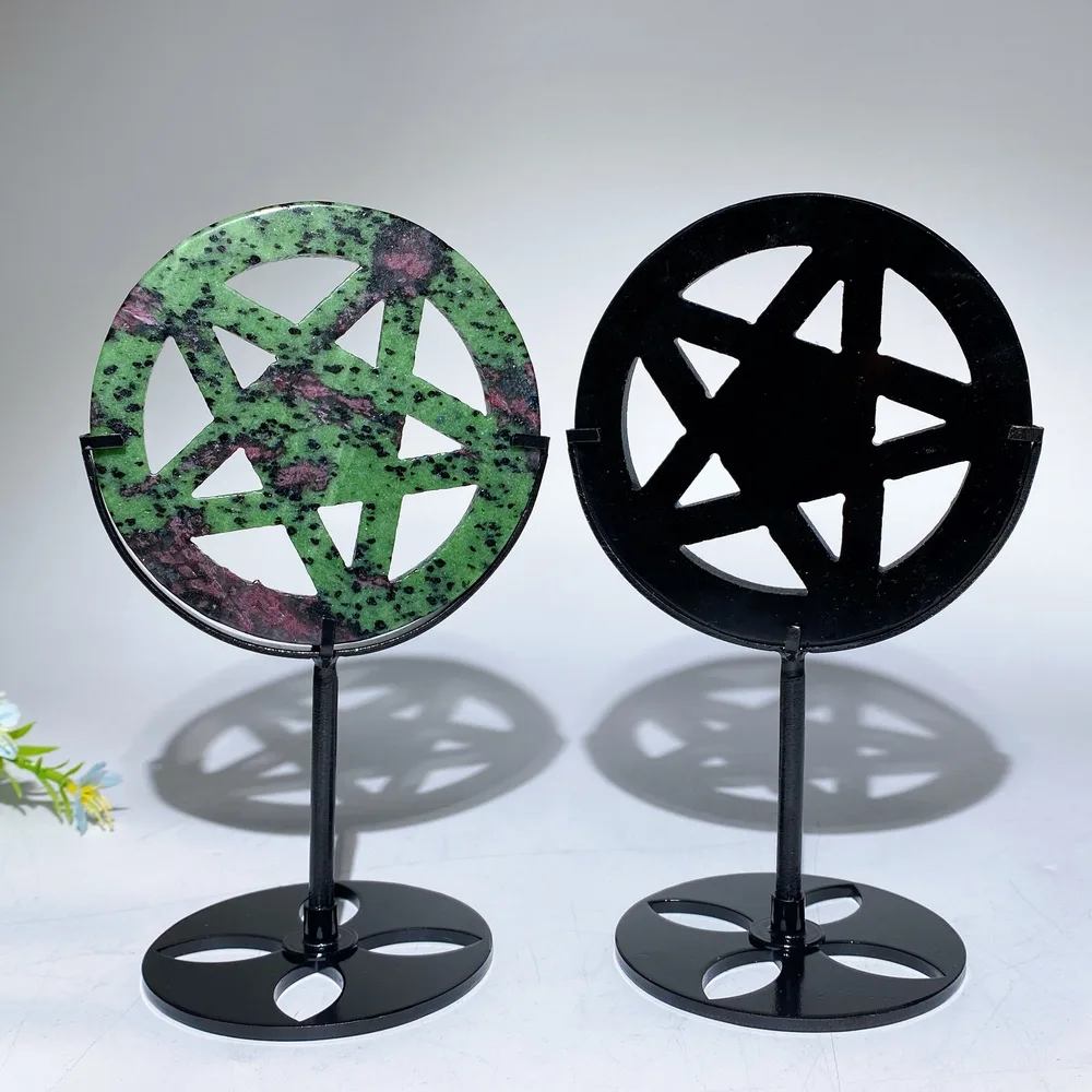3.8" Crystal Pentacle Carving with Stand Crystal Healing Bulk Wholesale