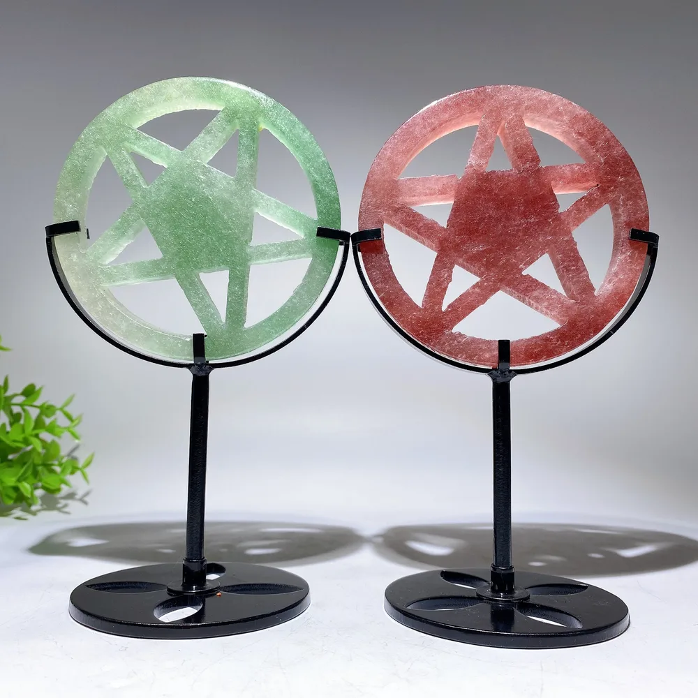 3.8" Crystal Pentacle Carving with Stand Crystal Healing Bulk Wholesale