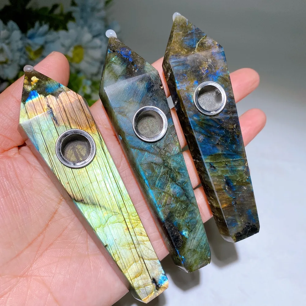 3.9"-4.2" Crystal Smoking Pipe Carving Crystal Healing Bulk Wholesale