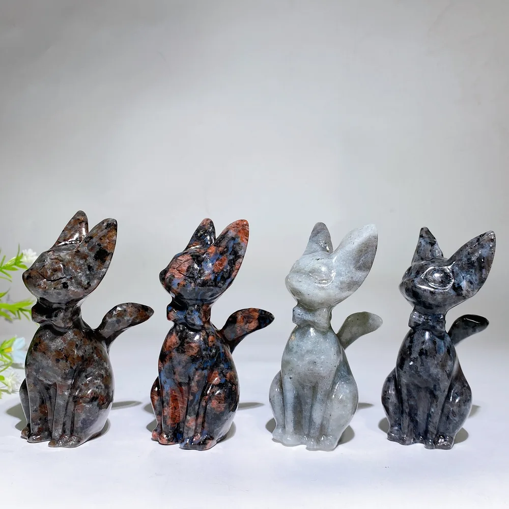 3.9" Crystal Cat Carving Crystal Healing Bulk Wholesale