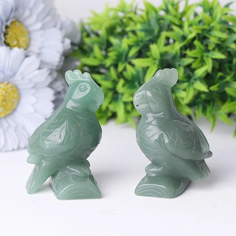 3" Green Aventurine Parot Crystal Carvings Animal Bulk Best Crystal Wholesalers