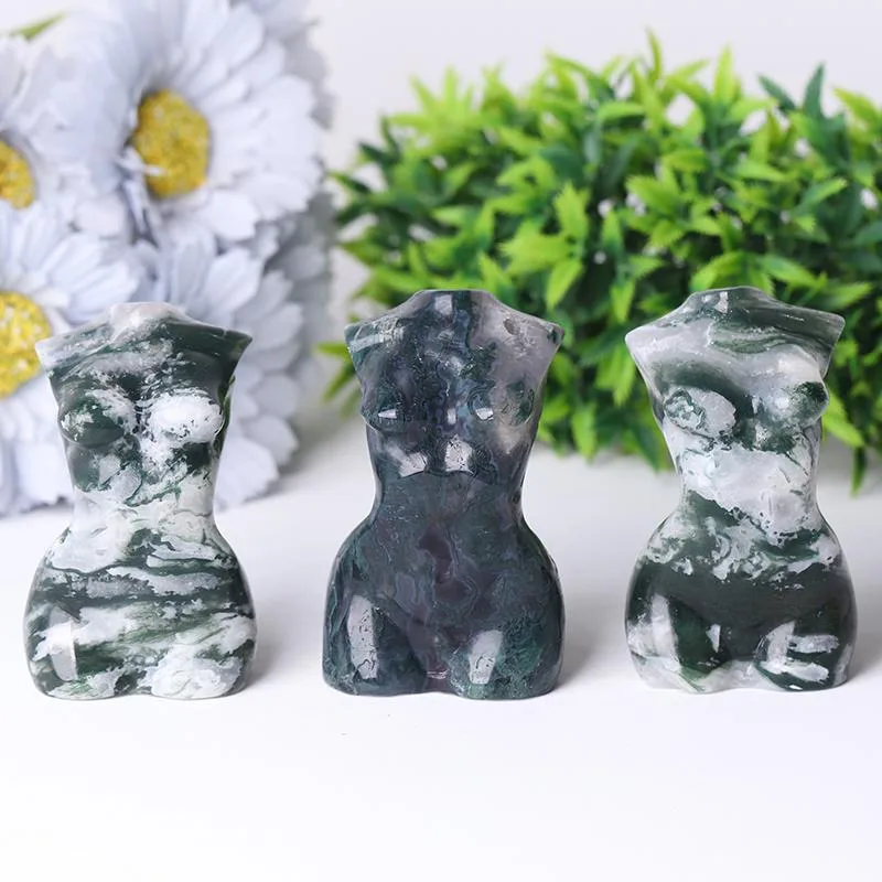 3“ Moss Agate Model Carving Best Crystal Wholesalers