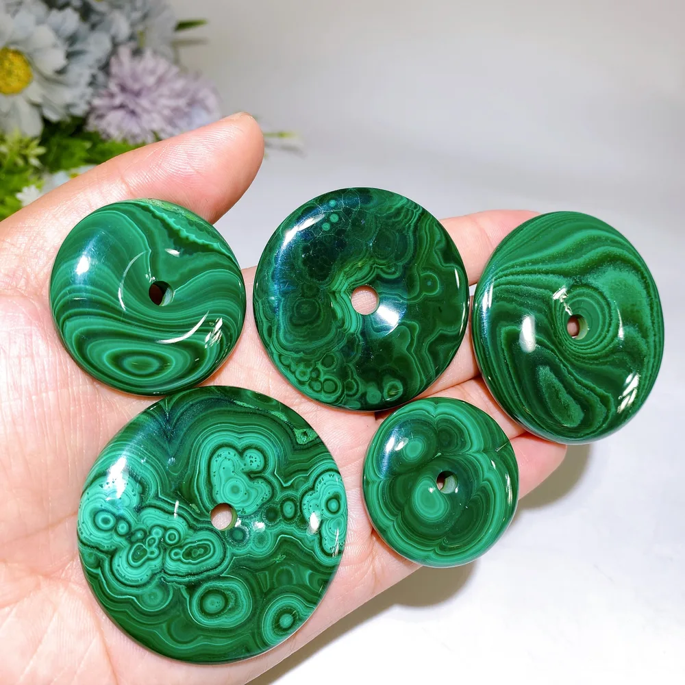 35-55mm Malachite Donut Pendant Crystal Healing Bulk Wholesale
