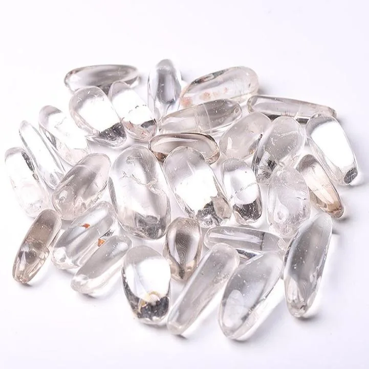 0.1kg 35mm-42mm Natural Clear Quartz bulk tumbled stone for Healing Best Crystal Wholesalers
