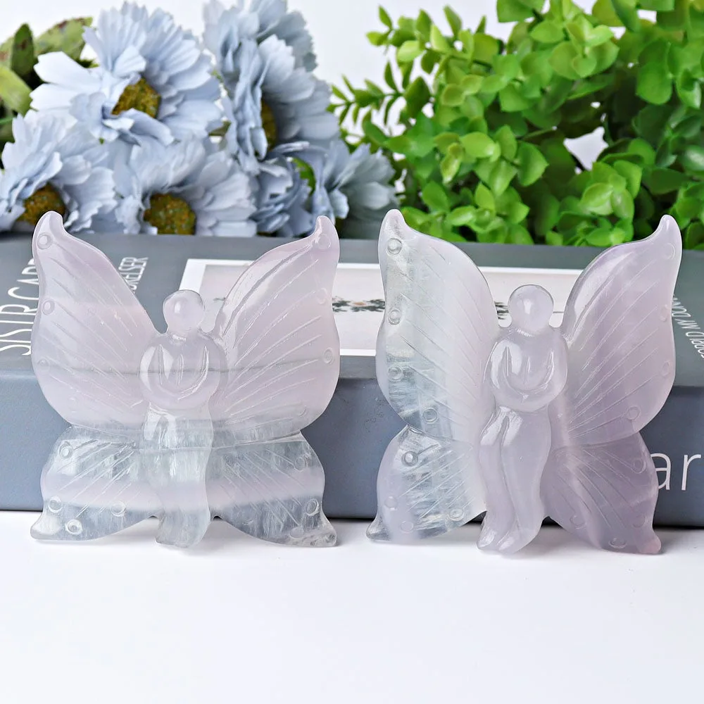 3.6" Fluorite Butterfly Fairy Crystal Carvings Best Crystal Wholesalers